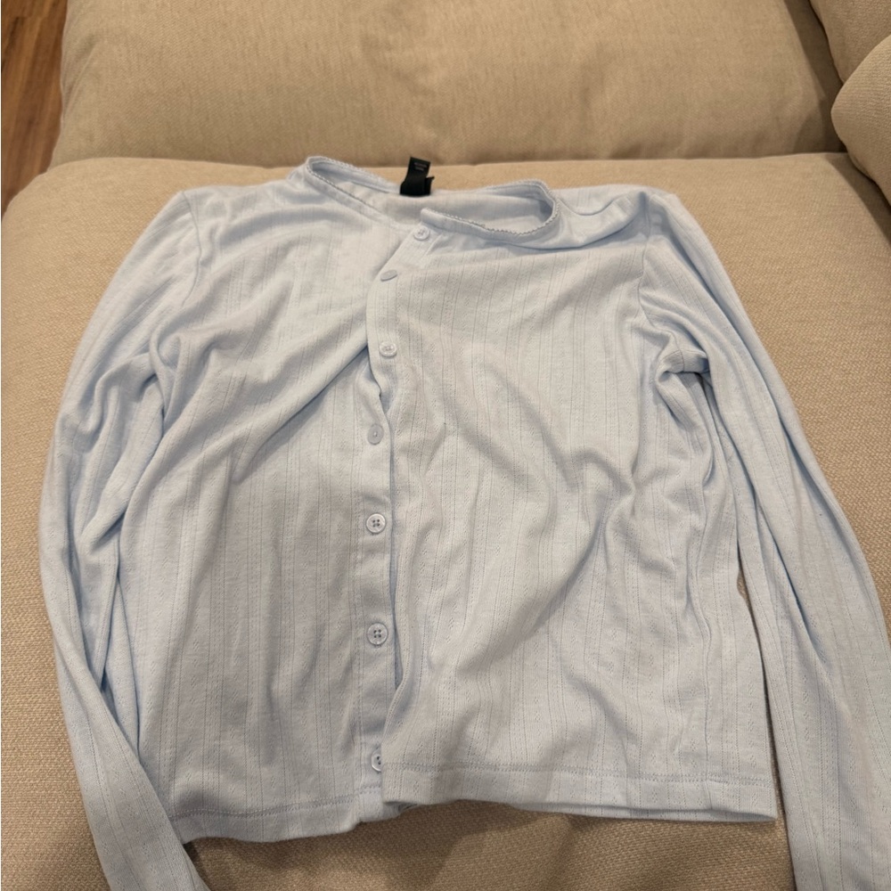 Wild Fable Light Blue Button-Up Top